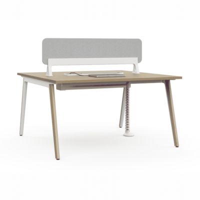 購入 ワークステーション モジュール式 オフィス デスク ダブルトーン構造 隠されたケーブル管理 プライバシースクリーン DUAL online manufacture